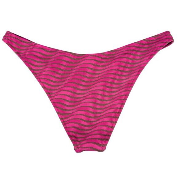 TNA Aritzia Maui Mullholland High-Leg Swim Bottom Sz Large Brgt Rose / Clove Red - Picture 6 of 7